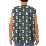 Santa Snowman Pattern Print Sleeveless Baseball Jersey