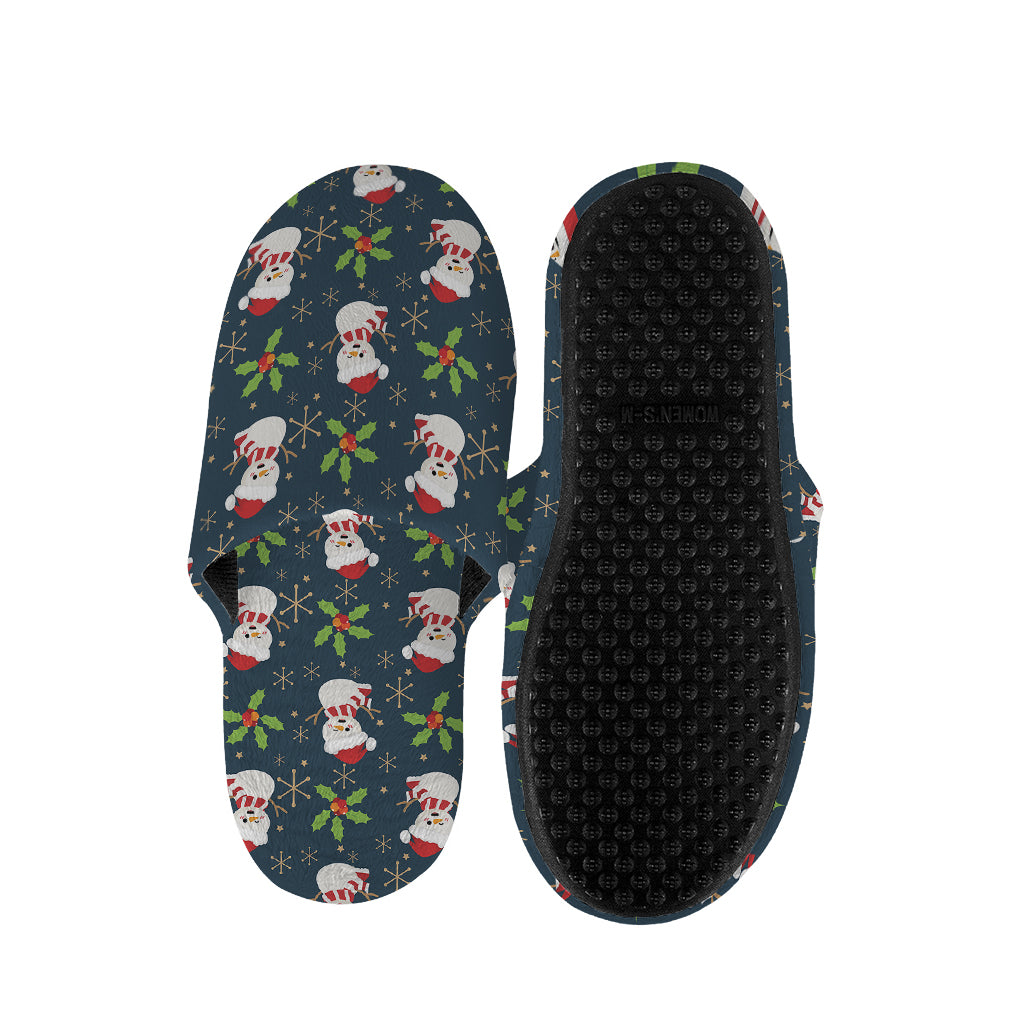 Santa Snowman Pattern Print Slippers