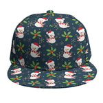Santa Snowman Pattern Print Snapback Cap