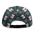 Santa Snowman Pattern Print Snapback Cap