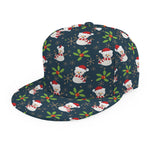 Santa Snowman Pattern Print Snapback Cap