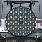 Santa Snowman Pattern Print Tire Cover With Camera Hole