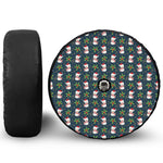 Santa Snowman Pattern Print Tire Cover With Camera Hole