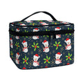 Santa Snowman Pattern Print Travel Makeup Bag