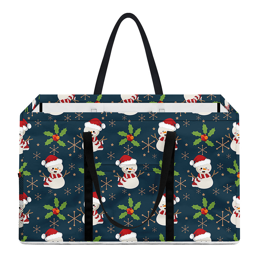 Santa Snowman Pattern Print Utility Tote Bag