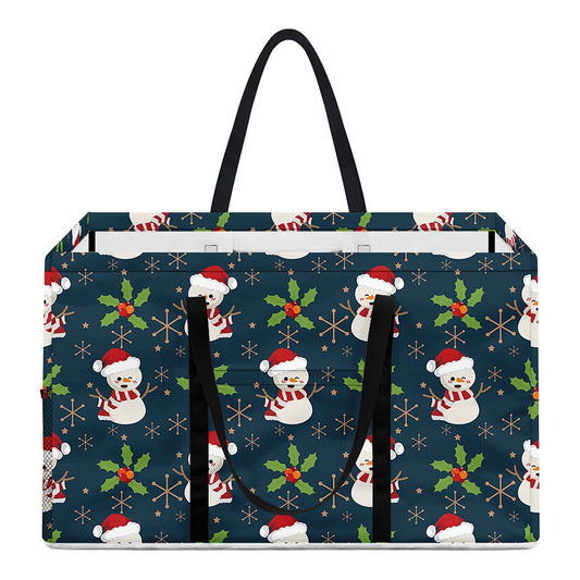 Santa Snowman Pattern Print Utility Tote Bag