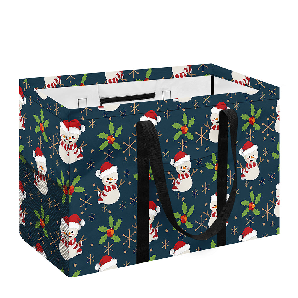 Santa Snowman Pattern Print Utility Tote Bag