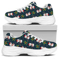 Santa Snowman Pattern Print White Chunky Shoes