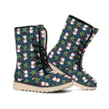 Santa Snowman Pattern Print Winter Boots