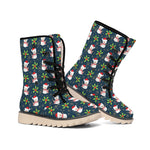 Santa Snowman Pattern Print Winter Boots