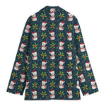 Santa Snowman Pattern Print Women's Blazer