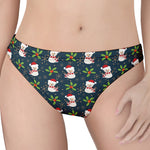 Santa Snowman Pattern Print Women's Thong