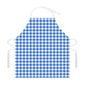 Sapphire Blue Check Pattern Print Adjustable Apron