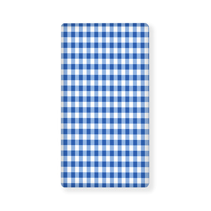 Sapphire Blue Check Pattern Print Baby Crib Sheet