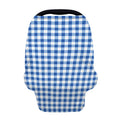 Sapphire Blue Check Pattern Print Baby Seat Cover