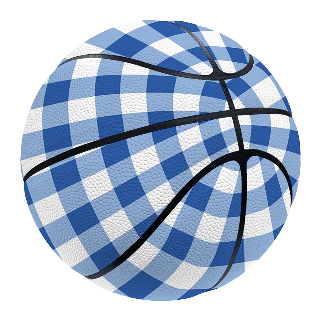 Sapphire Blue Check Pattern Print Basketball