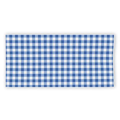 Sapphire Blue Check Pattern Print Beach Towel