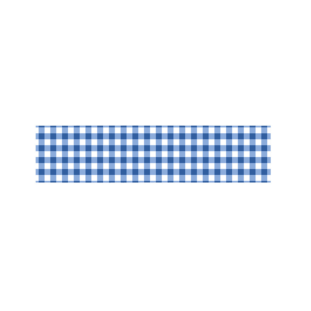 Sapphire Blue Check Pattern Print Bed Runner