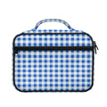 Sapphire Blue Check Pattern Print Briefcase Bible Bag