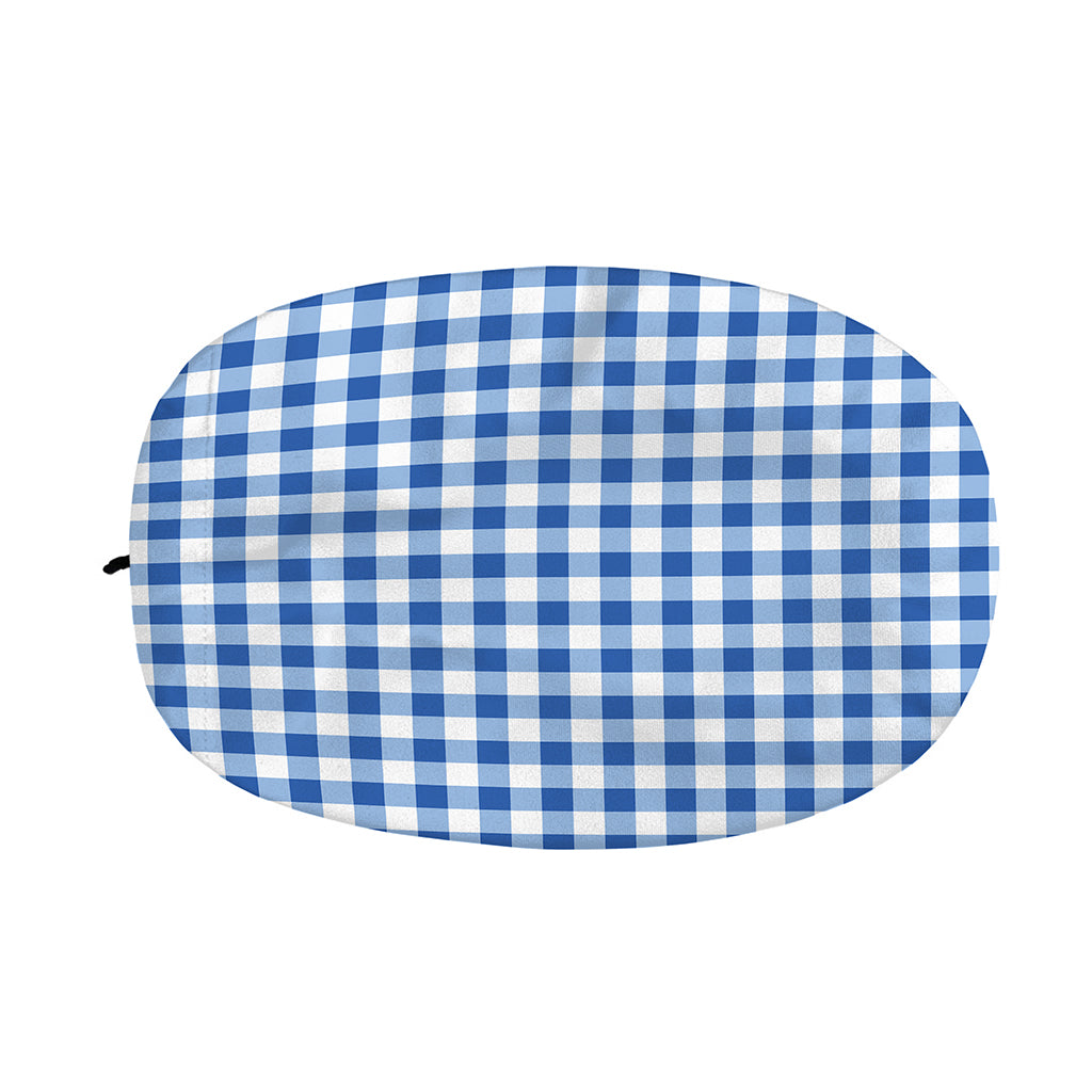 Sapphire Blue Check Pattern Print Car Side Mirror Covers