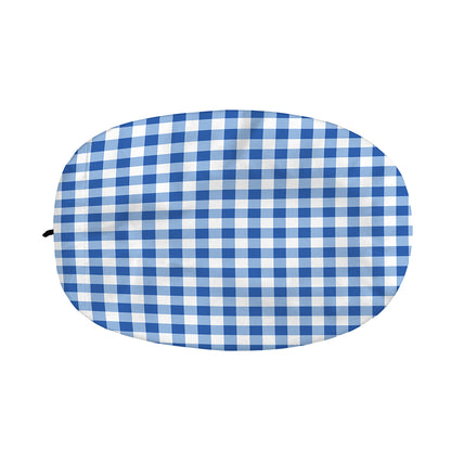 Sapphire Blue Check Pattern Print Car Side Mirror Covers