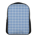 Sapphire Blue Check Pattern Print Casual Backpack