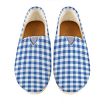 Sapphire Blue Check Pattern Print Casual Shoes