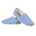 Sapphire Blue Check Pattern Print Casual Shoes