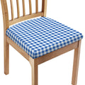 Sapphire Blue Check Pattern Print Chair Cushion Cover