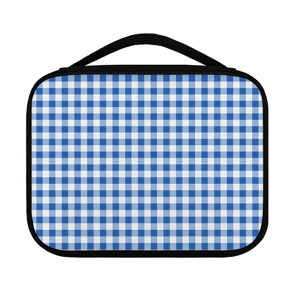 Sapphire Blue Check Pattern Print Classic Bible Case
