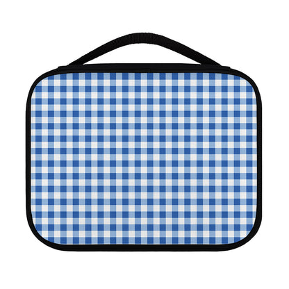 Sapphire Blue Check Pattern Print Classic Bible Case
