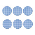 Sapphire Blue Check Pattern Print Coaster Set
