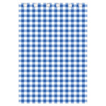 Sapphire Blue Check Pattern Print Curtain
