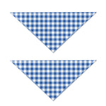 Sapphire Blue Check Pattern Print Dog Bandana