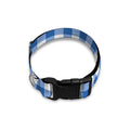 Sapphire Blue Check Pattern Print Dog Collar