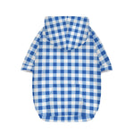 Sapphire Blue Check Pattern Print Dog Zip Up Hoodie
