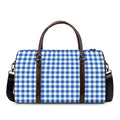 Sapphire Blue Check Pattern Print Duffel Bag