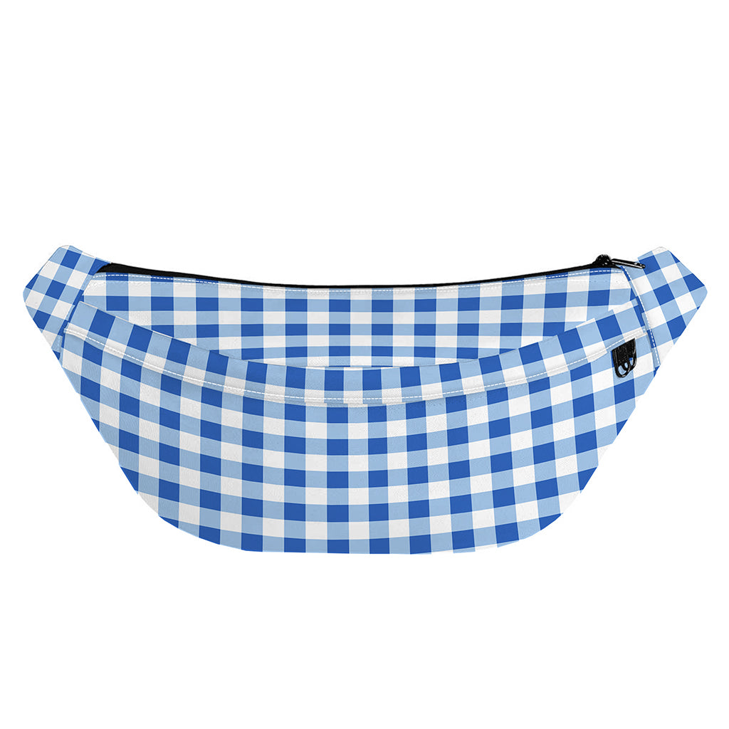 Sapphire Blue Check Pattern Print Fanny Pack