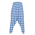 Sapphire Blue Check Pattern Print Hammer Pants