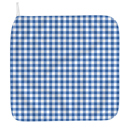 Sapphire Blue Check Pattern Print Hand Towel