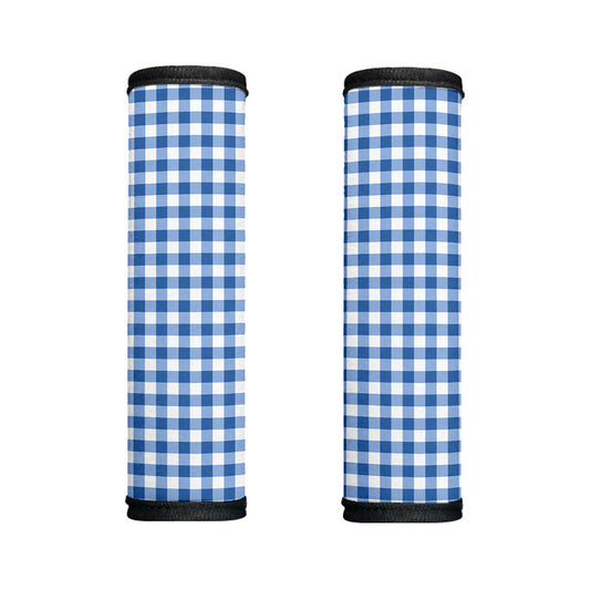 Sapphire Blue Check Pattern Print Handle Covers