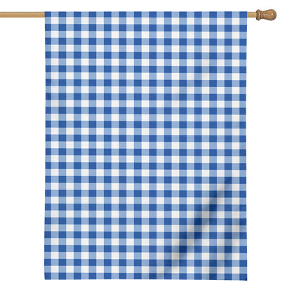 Sapphire Blue Check Pattern Print House Flag