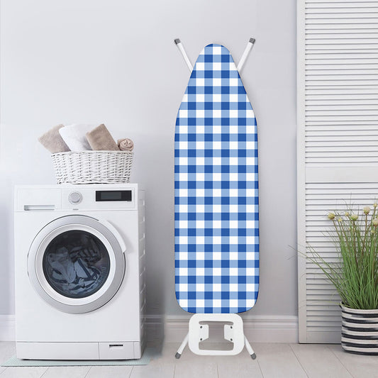 Sapphire Blue Check Pattern Print Ironing Board Cover