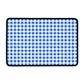 Sapphire Blue Check Pattern Print Kitchen Mat