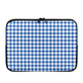 Sapphire Blue Check Pattern Print Laptop Sleeve