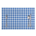 Sapphire Blue Check Pattern Print Placemat
