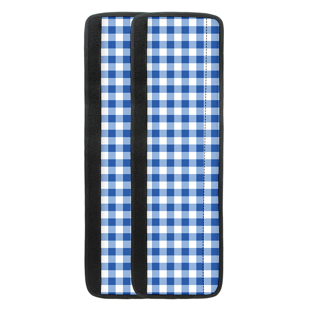 Sapphire Blue Check Pattern Print Refrigerator Handle Covers