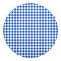 Sapphire Blue Check Pattern Print Round Blanket