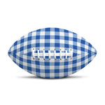 Sapphire Blue Check Pattern Print Rugby Ball