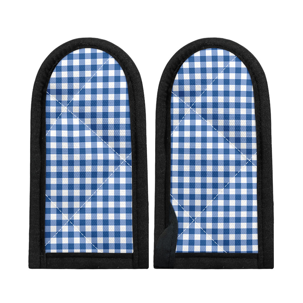 Sapphire Blue Check Pattern Print Skillet Handle Cover